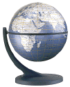 small metallic world globe