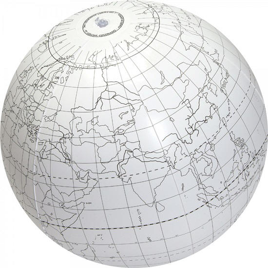 Markable Inflatable World Globe in white color