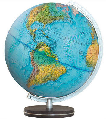 World Globe Model #CV483458 world map with countries and oceans. World Globe Model #CV483458
