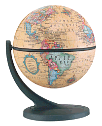 Beige world globe