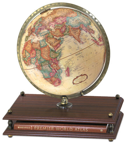 Desktop world globe with Atlas
