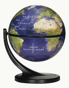 Satellite world globe on desk base