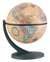 Small beige globe of the world