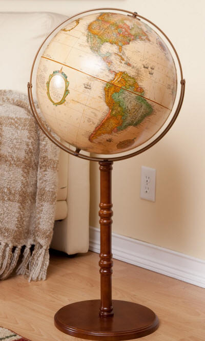Commander world globe with floor stand