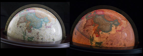 world globe illuminated and non-illuminated image