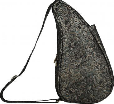 AmeriBag Small Healthy Back Bag Tote Prints and Patterns (Black Fleur)