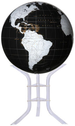 Globe géographique ART-LINE non lumineux - modèle Onyx en Anglais - sphère  30 cm en verre acrilyque