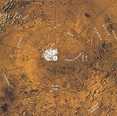 Mars globe map detail1