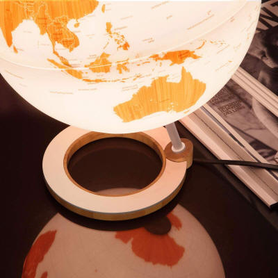 Bamboo illuminated world globe