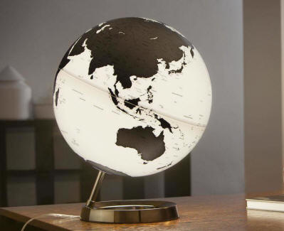 Light & Color Illuminated 12 inch Diameter Designer Series Globe Charcoal land light oceans