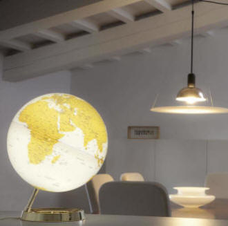 Light & Color Designer Series Globe Golden continents