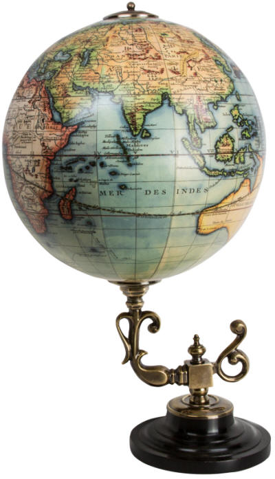 Vaugondy Baroque World Globe on desk stand