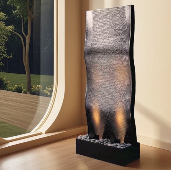 Aquafall indoor floor standing waterfall LED lit
