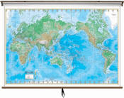 World wall map physical cartography