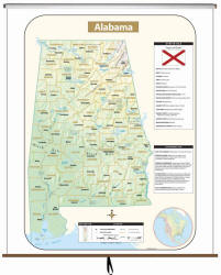 Alabama wall map small