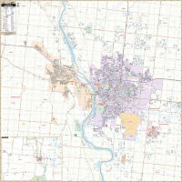 Bismarck, North Dakota Wall Map