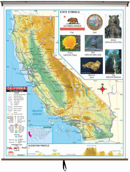 Large Primary School Map of California