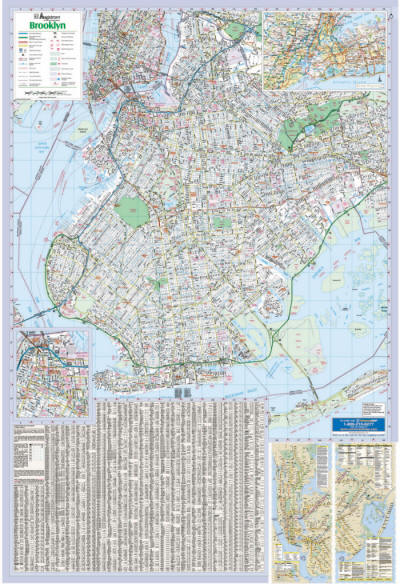 Brooklyn NY wall map