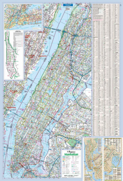 Manhattan NY wall map