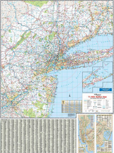 New York Tri-State Wall Map