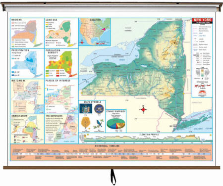 New York State Intermediate Wall Map