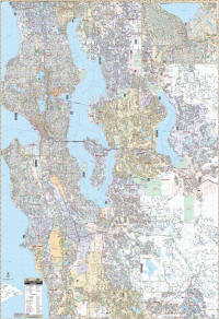 Seattle Washington wall map