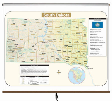 South Dakota Wall Map