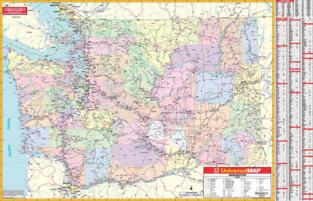 State of Washington Wall Map