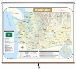 Washington State Classroom Wall Map