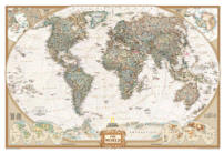 World Political Wall Map (antique tones)