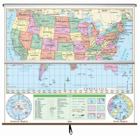 Essential classroom maps of united states and world