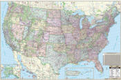 US huge classtoom wall map