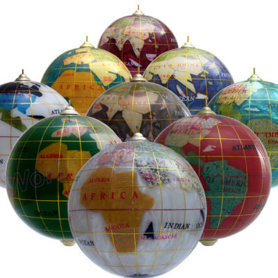 Christmas gemstone globe ornaments