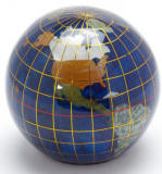 gemstone globe paperweight blue oceans