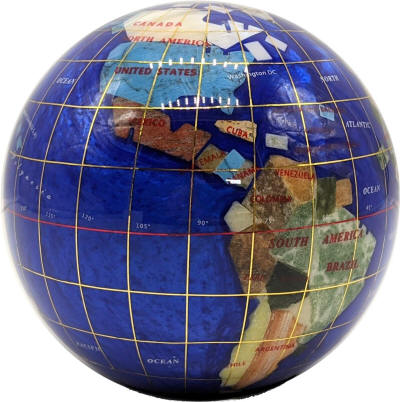 Lapis Blue Large Gemstone Globe Paperweight