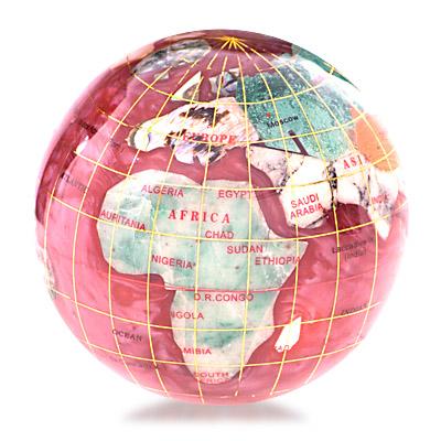 Unique Art 4.3" Dia Gemstone Globe Paperweight Paperweight blue Pearl 110 mm 