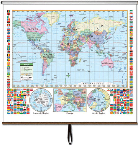 Large Primary school world map