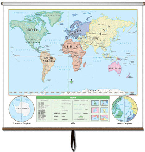 Large world wall map