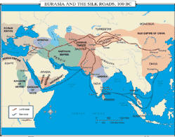 world history map of Silk Roads
