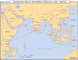 world history map of Indian ocean trade routes