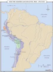 world history map of south american states