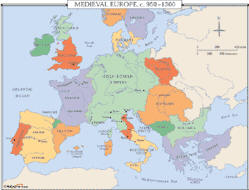 world history map of medieval Europe