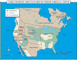 world history map of early people of North America