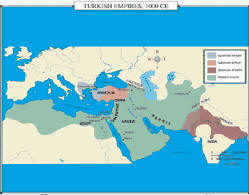 world history map of Turkish empire