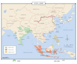 world history map of asia 1800