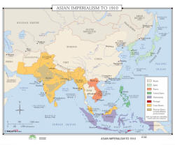 Asian Imperialism history wall map