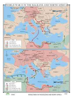 wall map of world war II in Balkans
