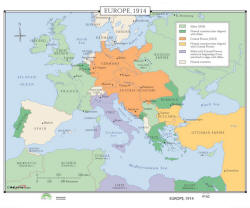 wall map of europe in 1914