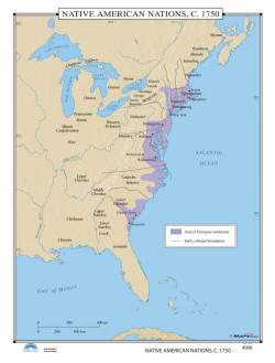 Native American Nations US History Wall Map