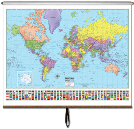 Large world wall map